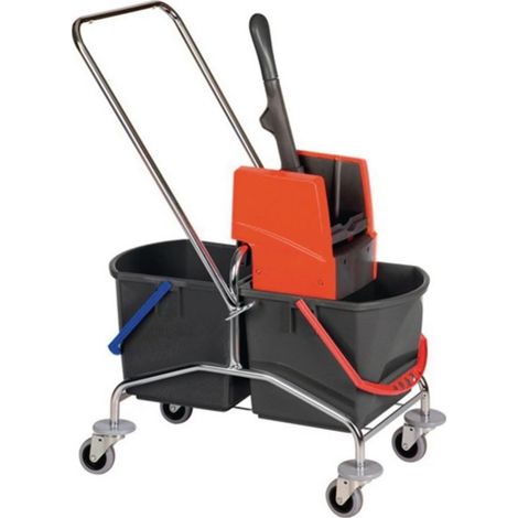 Chariot de nettoyage avec seaux 2 x 17 l et presse STA (1/2)