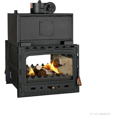 Prity – Insert cheminée hydraulique 33,2 kW – Porte en fonte – Raccordement Ø200 mm – Efficacité A – 28 litres d'eau (1/5)