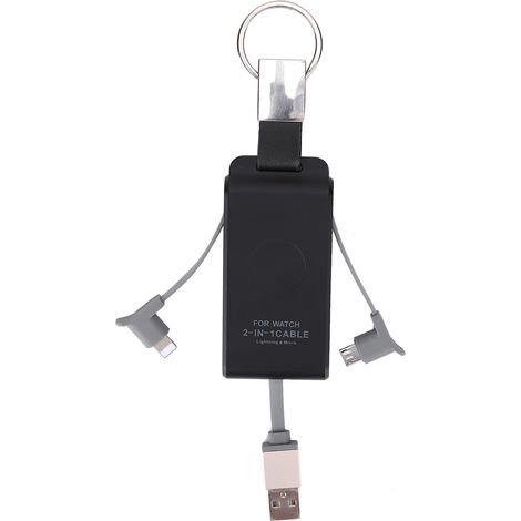 Tragbares Schnelllade-USB-Kabel, kompatibel mit iPhones und Android-Smartwatches (schwarz) (1/5)