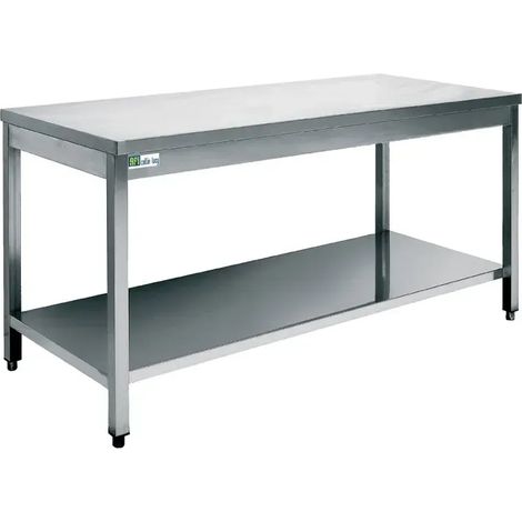Table inox avec tablette inférieure - série 700 - long. 900 mm - AFI COLLIN-LUCY