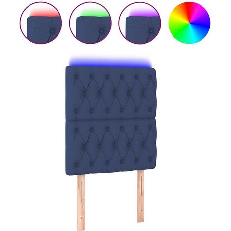 Maison Exclusive - Cabecero con luces LED tela azul 80x7x118/128 (1/5)