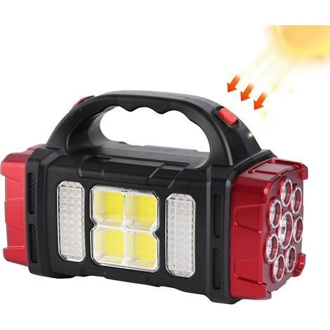 Lampe de camping solaire rechargeable pour l'extérieur, lampe LED étanche, lampe multifonctionnelle 4 modes, chargement solaire ou usb, puissance de chargement de téléphone portable 2400 mAh, Spécific (1/5)