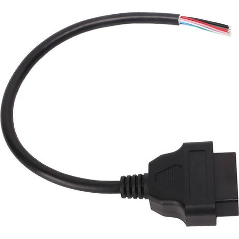 Stück 30 cm OBD2-Kabeladapter 16-poliger Stecker auf farbig blanke Drähte Diagnoseverlängerungskabelanschluss für V