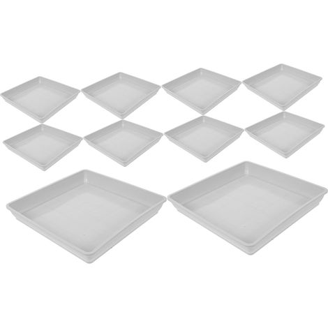 10 Pièces Plateau Carré pour Plantes Plastique Bac Égouttoir Étanche pour Jardinières et Bonsaïs Récipient Collecteur Eau Résistant pour Usage Intérieur et Extérieur (1/5)