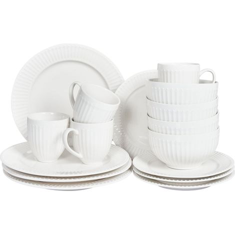 Set of 16 Dinnerware COWSLIP Porcelain White
