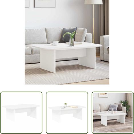 Wohnzimmer - Couchtisch Weiß 93 x 53 x 33 cm Holzwerkstoff (1/5)
