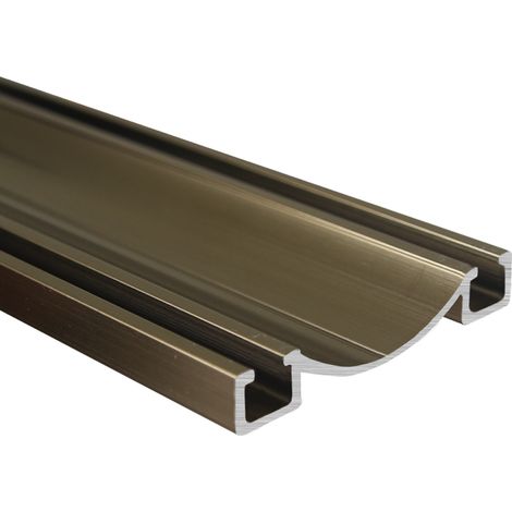 Rail bas aluminium pour placard coulissant - Lg 3m (3000 x 53 x 9 mm, Poli bronze) HOMEWELL