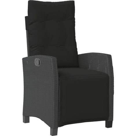 Maison Exclusive - Gartensessel mit Fußteil Verstellbar Schwarz P