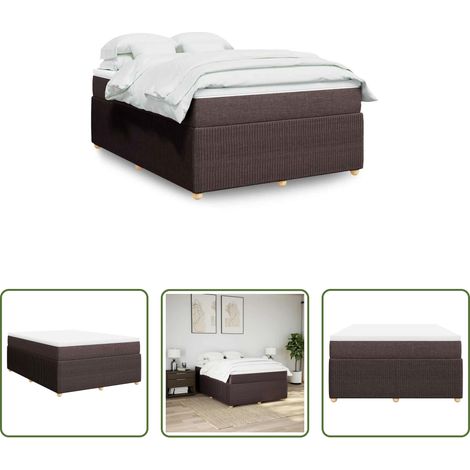 Matelas à ressorts ensachés - Sommier à lattes de lit avec matelas Marron foncé 140x190 cm (1/5)