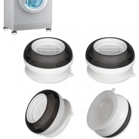 4 tapis antivibration blancs pour lave-linge, socles antidérapants amortisseurs pour sèche-linge frigo (1/4)