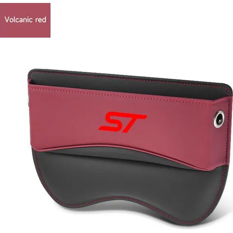 Boîte de rangement en cuir rouge pour siège auto, avec poches de remplissage, compatible avec Ford Focus ST, Mondeo, Fiesta, Kuga, Escape, Explorer, Fusion et Edge. (1/5)