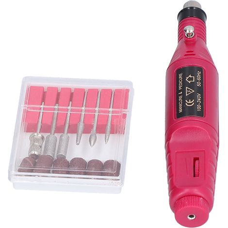 Mini kit de manucure avec lime à ongles électrique, outils pour ongles et pédicure, prise européenne 100-240 V (1/5)