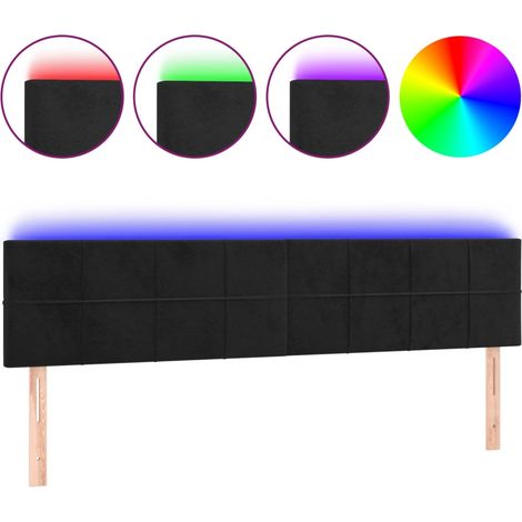 Maison Exclusive - Testiera a LED Nera 180x5x78/88 cm in Velluto