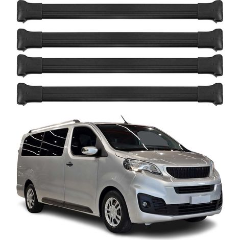 OMAC Barres de toit en aluminium pour Fiat Scudo 2022-2026 – TÜV / DIN 75302:2019 – Charge max 75 kg – 2 barres Noir (1/4)