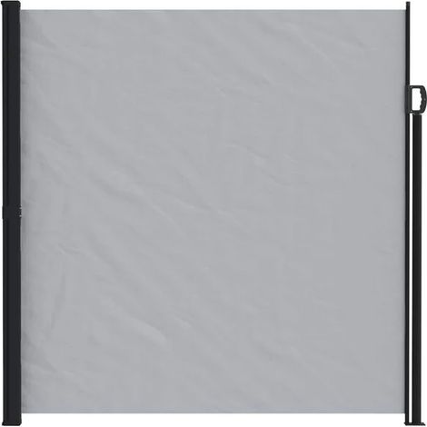 Rideau latéral rétractable, gris, 600 x 180 cm, polyester. (1/5)