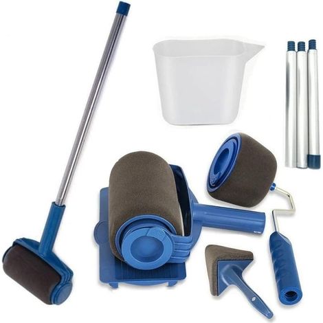 Kit pour peindre 9 pièces rouleau avec réservoir pour peinture anti-goutte et plateau, kit peinture rouleau peinture peinture peinture (1/5)