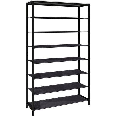 Porte-chaussures en bois métallique 7 compartiments Taliro 152x90x30 - VCM (1/4)