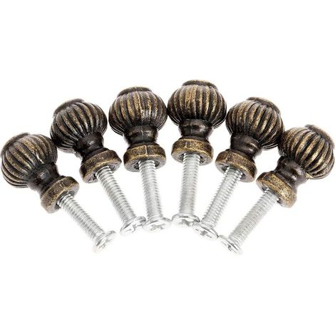14mm Mini Boutons de Tiroirs Bronze Vintage, Lot de 6 Petits Boutons à Tête Ronde, Bouton de Meuble pour Boîte en Bois Antique, Poignées pour Tiroirs Armoires Placard (1/5)