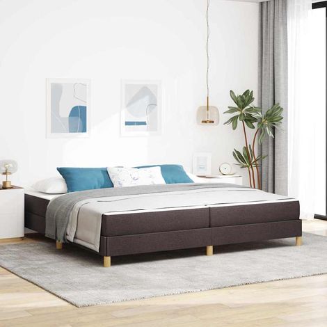 vidaXL Boxspringbett mit Matratze Dunkelbraun 200 x 200 cm Stoff (1/5)