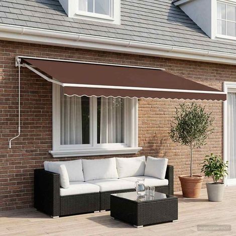 vidaXL Tessuto di Ricambio per Tenda da Sole Marrone 600x300 cm Poliestere