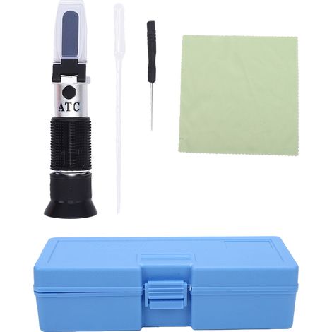 Brix-Refraktometer für die Weinherstellung, Hydrometer, Alkoholtester mit ATC, Messbereich 0–40 % Brix, 0–25 % vol., Aufbewahrungsbehälter für Bier, Honig, Saft, Sirup (1/5)