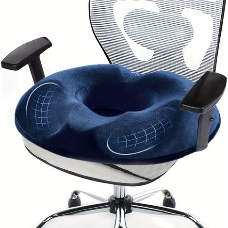 1 coussin de siège en mousse à mémoire de forme (forme donut) – Coussin pour chaise de bureau (1/5)