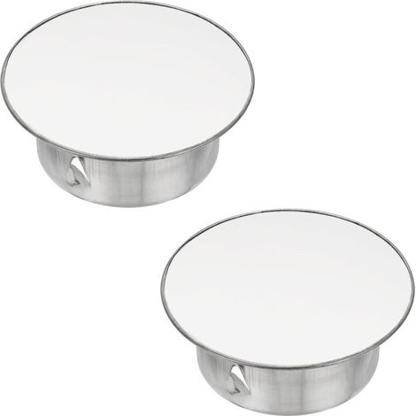Tapa de chimenea, junta ajustable, tapa para orificio redondo, apta para tubos de 90 mm de diámetro, color plata - 2 unidades (1/5)