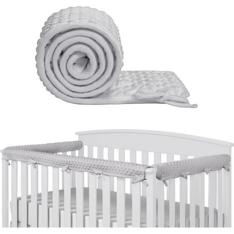3pcs Protection de Barre de lit pour Enfants 128x18cm/68x18cm Gaine de Sécurité Autour du lit Barrière de lit Convient aux Prévention des Collisions de Rail Latéral et de Rail Avant (Gris) (1/5)