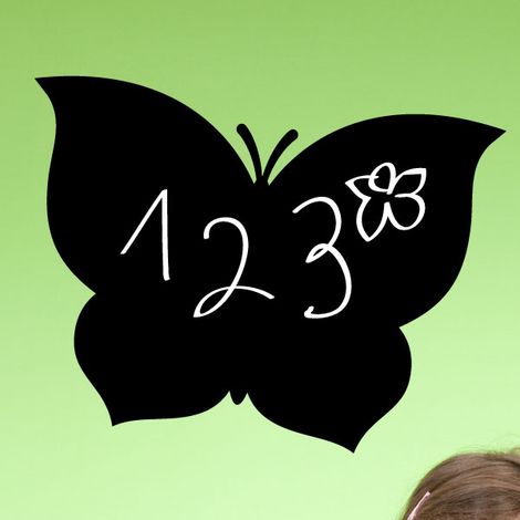 Sticker ardoise tableau noir - stickers muraux adhésif effaçable - DESIGN PAPILLON - 45x60cm (1/3)