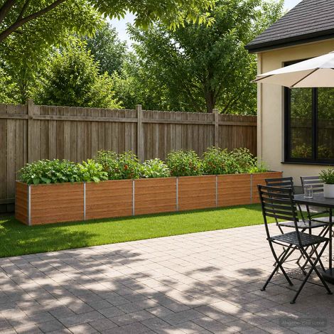 vidaXL Cama de Jardín Elevada Madera Marrón 480 x 40 x 55 cm (1/5)