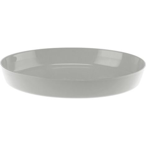 Soporte de plástico para macetas de cristal de 15,5 cm, gris brillante