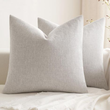 Zweiteiliges Set weicher Dekokissenbezüge, quadratischer, einfarbiger Kissenbezug, Leinenmaterial, geeignet für Sofas, Betten und Wohnzimmer, 40 x 40 cm.