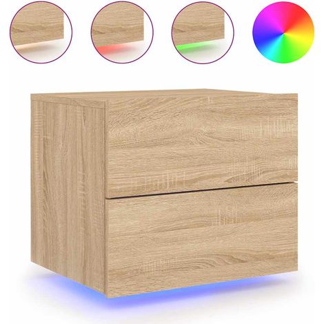 Maison Exclusive - Comodino a Parete con luci LED Rovere Sonoma