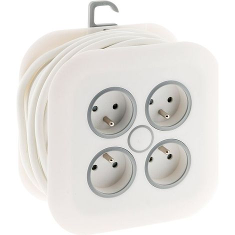 – Enrouleur électrique 4 prises 2P+T 16A – Longueur 7m – Câble H05VV-F 3G1mm² – Coupe-circuit thermique intégré (1/5)