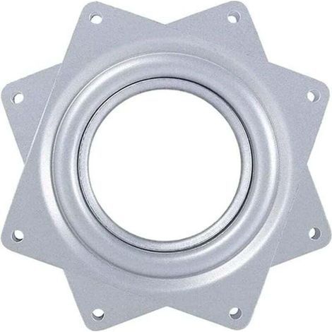 – Plateau pivotant 9,5 x 9,5 cm – Acier galvanisé – Rotation 360° – Capacité 30 kg – Pour meubles et étagères (1/5)