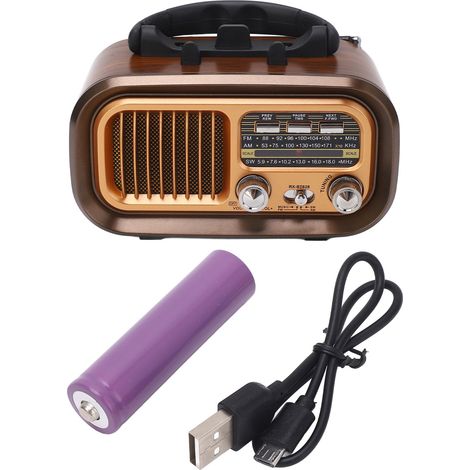 Radio Vintage Portable 3 Bandes AM/FM avec Haut-parleur Bluetooth pour Intérieur et Extérieur RXBT628 (1/5)