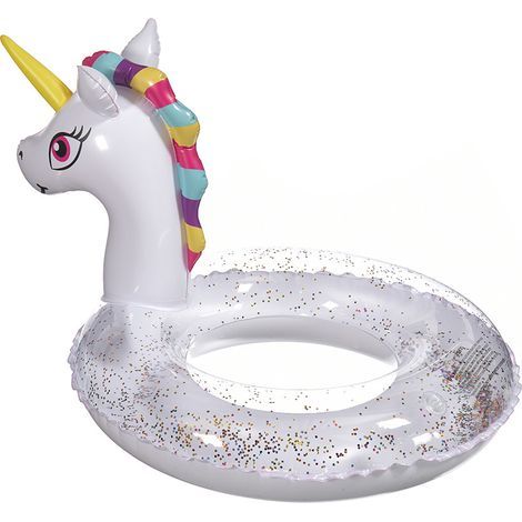Flotador de unicornio, anillo de natación de unicornio, flotador inflable para piscina con lentejuelas, unicornio para adultos y niños, juguete acuático de verano (1/5)