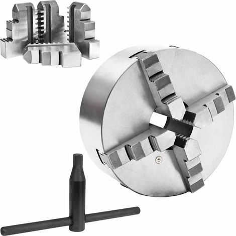 vidaXL Mandril de torno autocentrante de 4 mordazas 200 mm acero K12 200 (1/2)