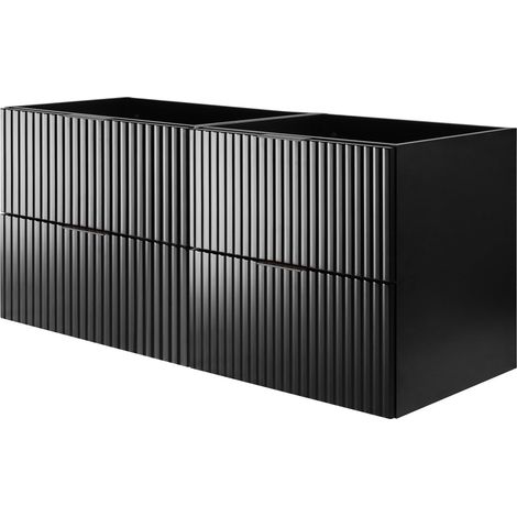 Mobile lavabo, Nero, 120 (2 x 60) x 57 x 46 cm, maniglia nera, senza piano (1/5)