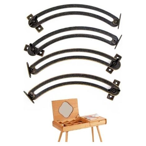 BUNTHAUS Lntyq Charnière Soutien Couvercle Porte-ascenseur Support - 4 Pièces Vintage Courbé et Réglable Charniere Porte Placard pour Meuble, Armoire, Boîte à Jouets, Tatami, Couvertures