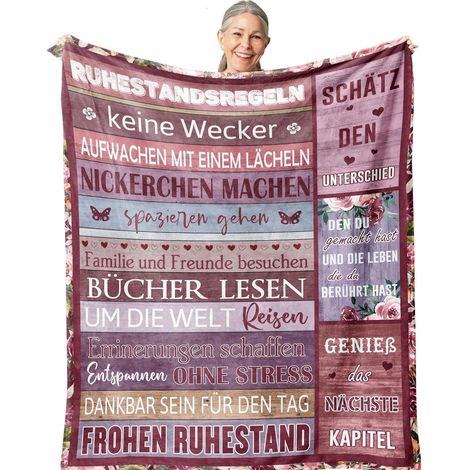 Decke Ruhestand Geschenk Frauen 200X150CM Ruhestands Geschenk (1/5)