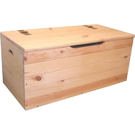 Cassapanca Baule 73x35x33 cm in Legno di Pino Naturale