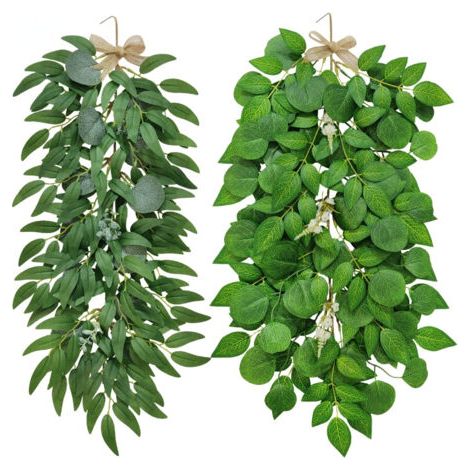 Plante artificielle d'eucalyptus, rotin en osier chiffré, décoration suspendue pour maison, hôtel, jardin, salon, automne, (1/5)