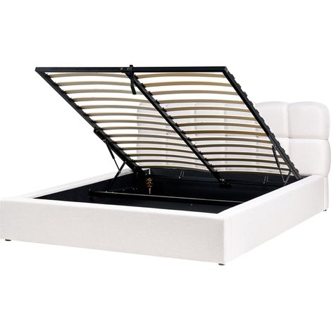 Ottoman Bed Fabric BASTON 160 x 200 cm (EU King Size) Off-White (1/5)