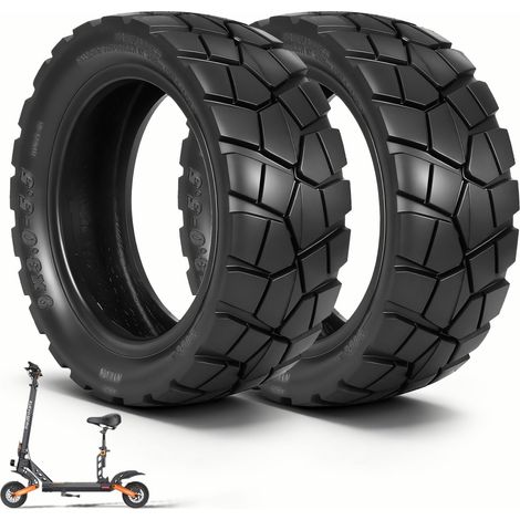Pneu 9x3.0-5.5 sans Chambre à air pour Kukirin G2 Pro (Nouvelle Version) Trottinette électrique 9 Pouces Pneu de Rechange Avant/Arrière (Noir-2 Pièce) (1/5)