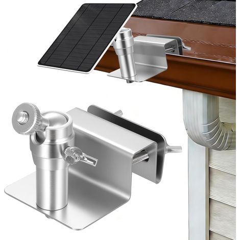 Support de Gouttière Eufy Camera Exterieur Support Caméra Gouttière Arlo panneaux solaires supports de gouttière acier inoxydable compatible avec caméras vis 1/4" (1/5)