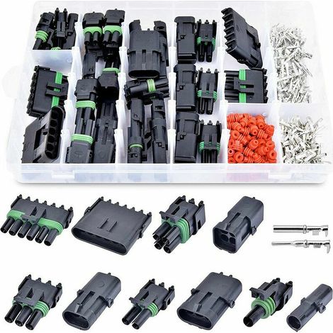 Green Mobility-Imperméable à l'eau Connecteur , Connecteur étanche électrique Prise Mâle et Femelle Terminaux, Waterproof Fil électrique Connecteur pour Moto Auto Truck (320PCS) (1/5)