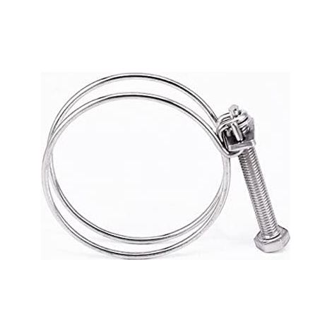 Colliers de serrage réglables à double fil en acie Collier Double fil, fixation plomberie réglable acier inoxydable, plusieurs tailles, 5 pièces(13 16mm) - (1/5)