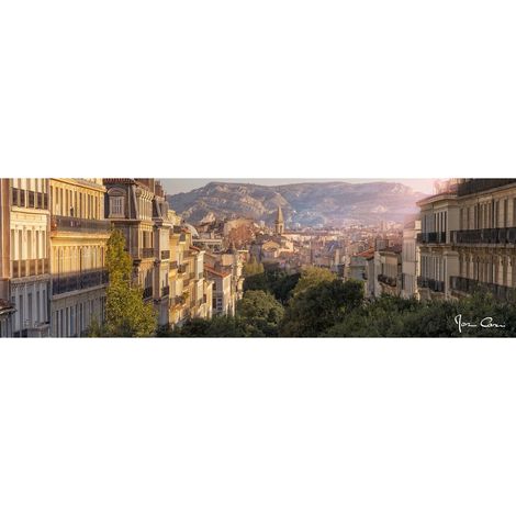 Tableau sur toile Marseille 30x97 cm - Impression sur Toile Murale Décorative - Image imprimée en HD sur Toile - Toile sur Châssis en Bois FSC - Fabriqué en France