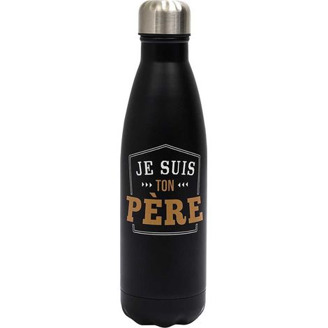 Bouteille de transport isotherme 50cl noir "je suis ton père" (1/4)